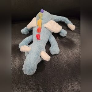 NWOT Plush Blue Dragon Stuffed Toy with Rainbow Spikes